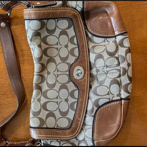 Brown and tan coach bag